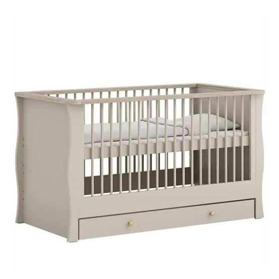 EX DISPLAY Little Acorns Celeste Cot Bed with Under Drawer – Cashmere/Grey Ash COLLECTION OR LOCAL DELIVERY ONLY