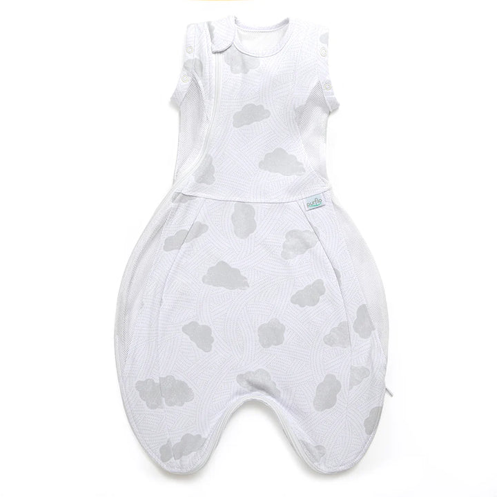 Purflo Swaddle To Sleep Bag 0.5 Tog 0-4m - Cotton Clouds