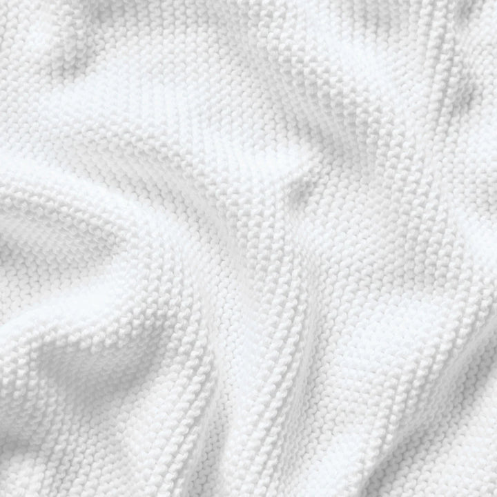The Little Green Sheep Organic Knitted Cellular Baby Blanket - White