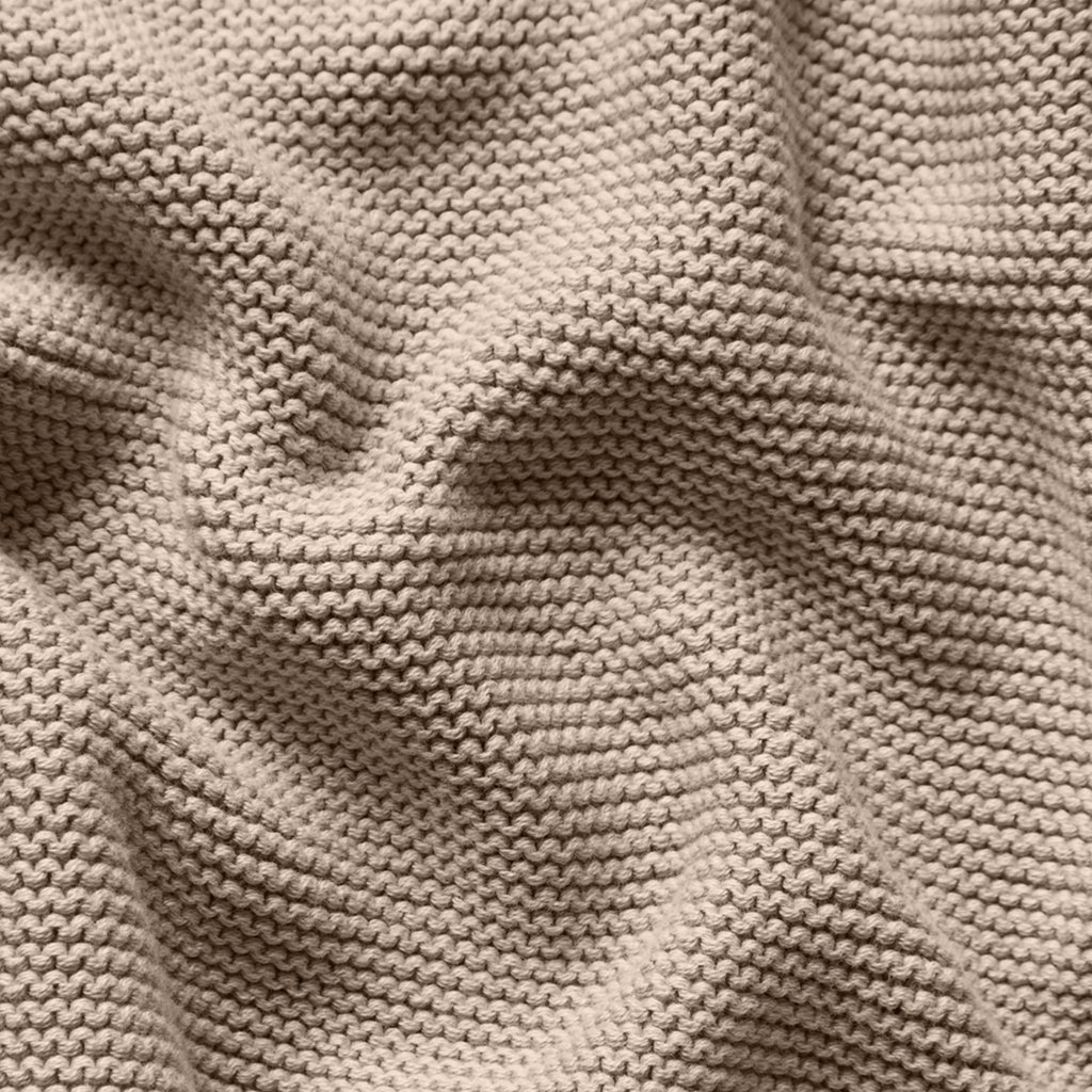 The Little Green Sheep Organic Knitted Cellular Baby Blanket - Truffle