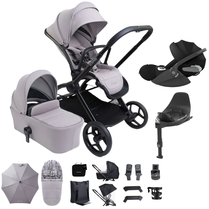 iCandy Core2 Travel System with Cybex Cloud T & Base T - Storm Grey