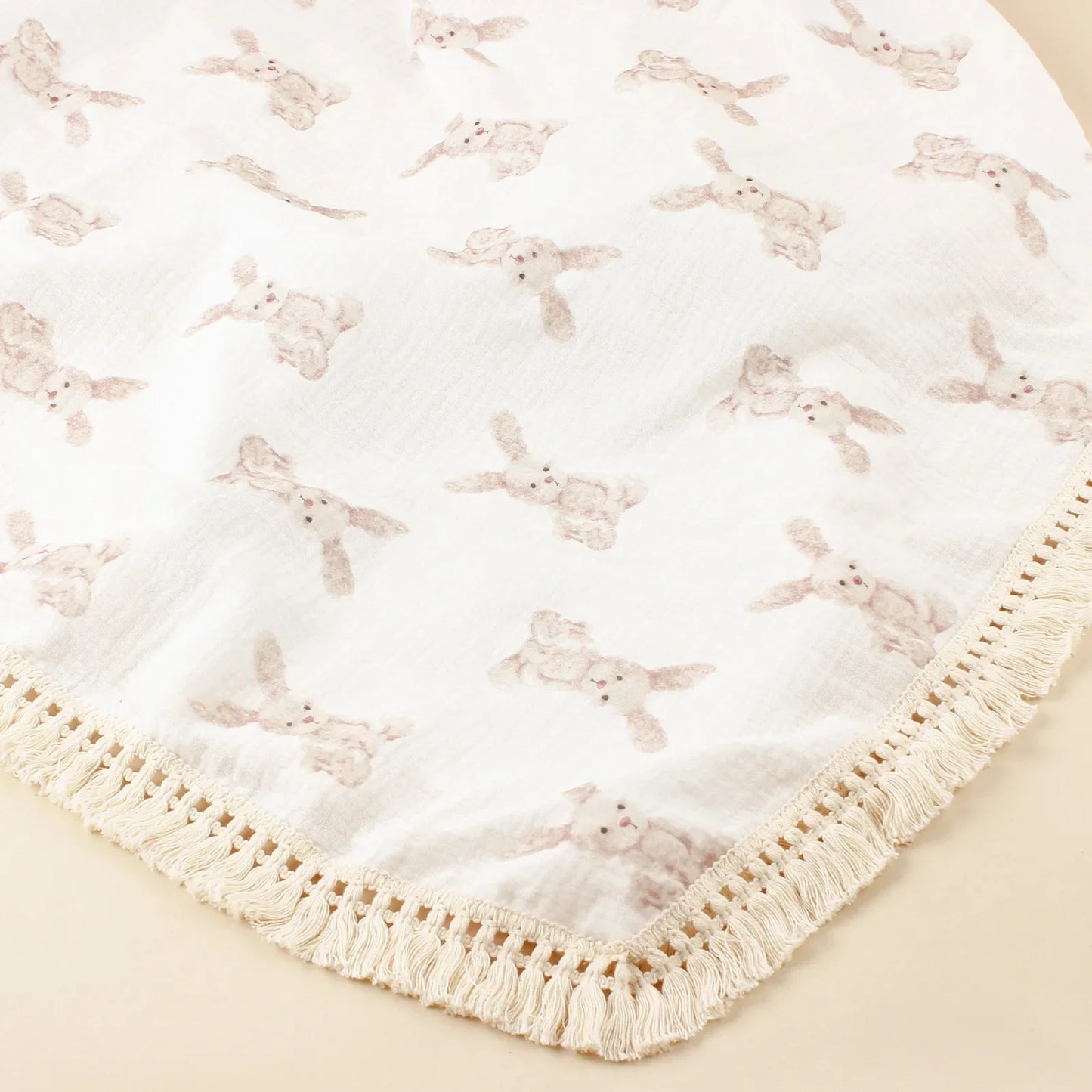 Laker & The Moon Pram Size Luxurious Printed Cotton Muslin - Bunny