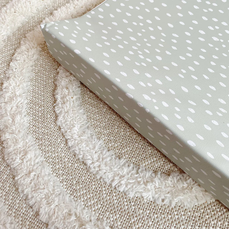 Bobbin & Bumble Anti-Roll Wedge Changing Mat – Sage Green Spotty Print