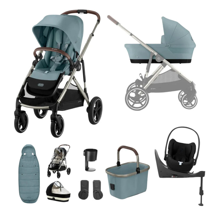Cybex Gazelle Luxury Bundle + Cloud T Car Seat - Stormy Blue