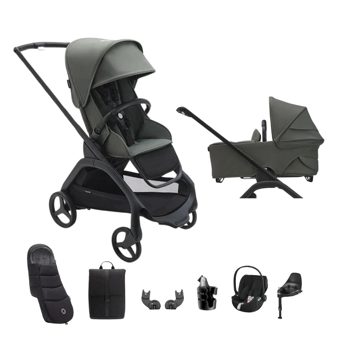 Bugaboo Dragonfly & Cybex Cloud T Ultimate Travel System Bundle - Forest Green