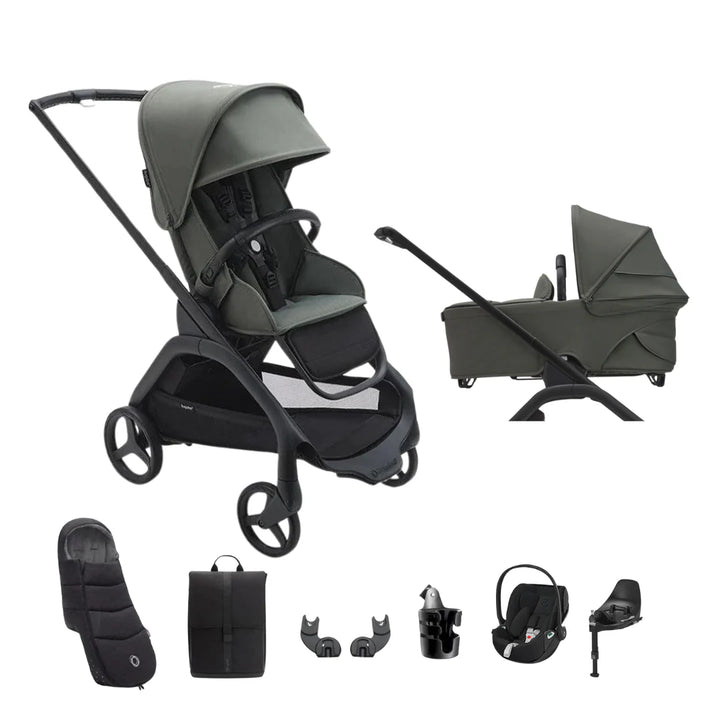 Bugaboo Dragonfly & Cybex Cloud T Ultimate Travel System Bundle - Forest Green