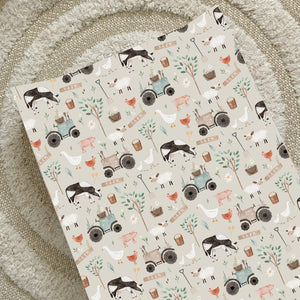 Bobbin & Bumble Anti-Roll Wedge Changing Mat - Gingers Farm Print
