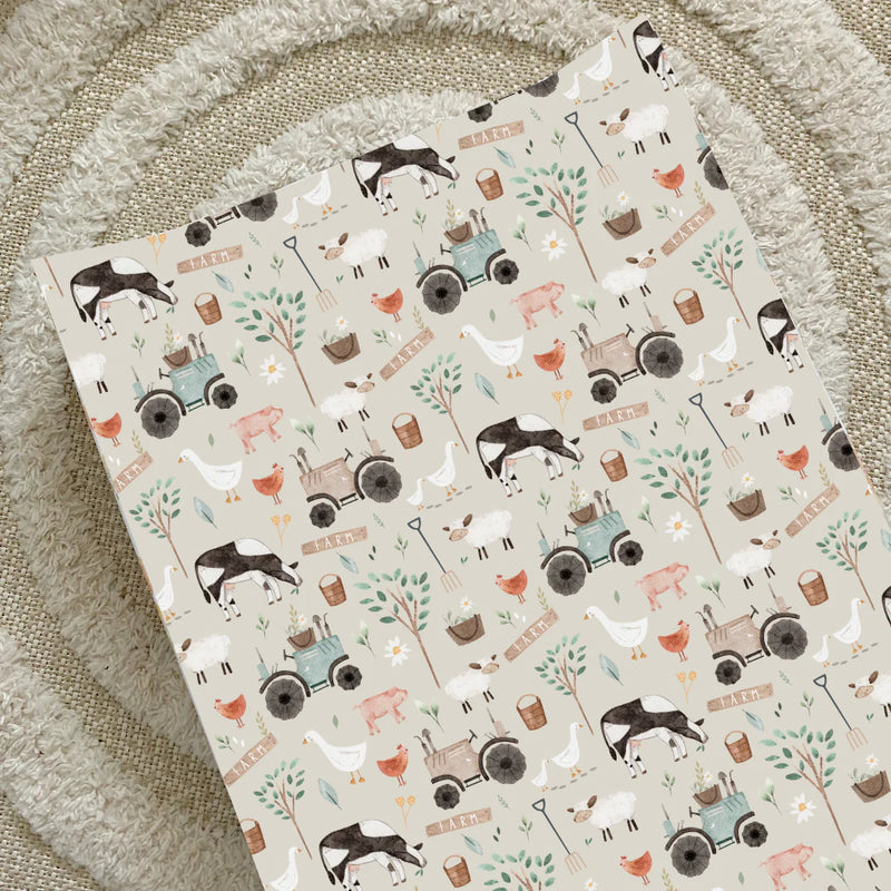 Bobbin & Bumble Anti-Roll Wedge Changing Mat - Gingers Farm Print