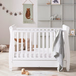 Babymore Eva Sleigh Drop Side Cot Bed - White