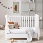 Babymore Eva Sleigh Drop Side Cot Bed - White