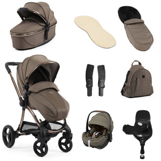 egg3 Luxury Maxi-Cosi Pebble 360 Pro Truffle Travel System Bundle - Mink
