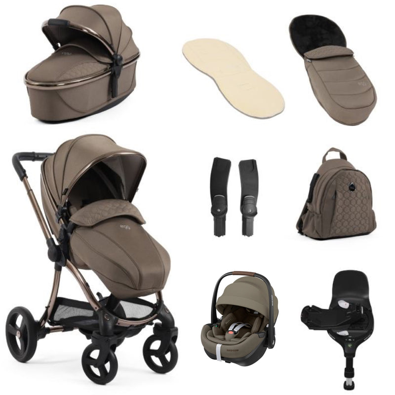 egg3 Luxury Maxi-Cosi Pebble 360 Pro Truffle Travel System Bundle - Mink