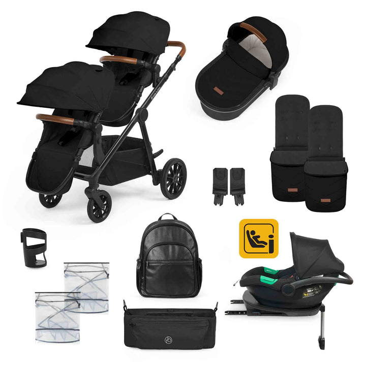 Ickle Bubba Virgo Growing Family 14 Piece Including Cirrus + Base Travel System Bundle - Black