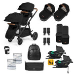 Ickle Bubba Virgo Twin 18 Piece Cirrus Car Seat Bundle - Black