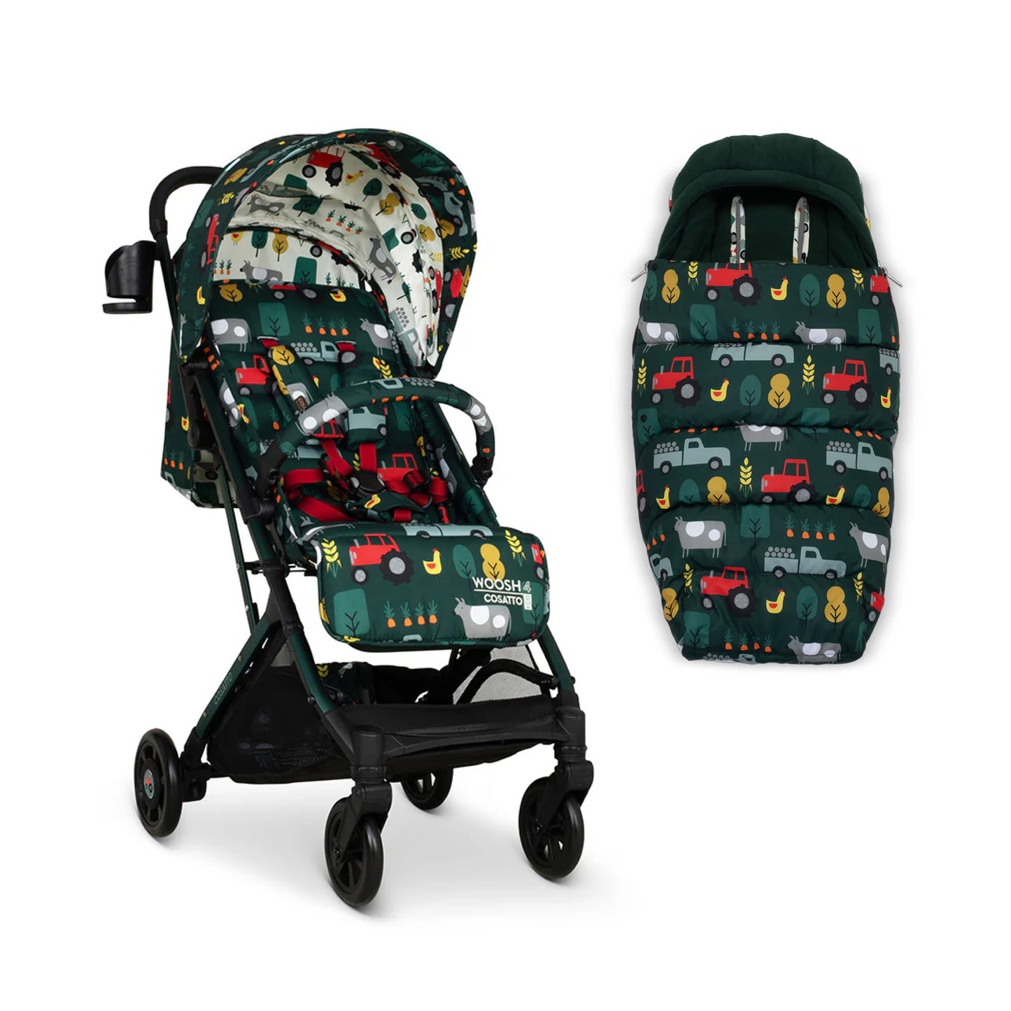 Cosatto Woosh 4 Stroller - Old Macdonald + Ultimate Footmuff