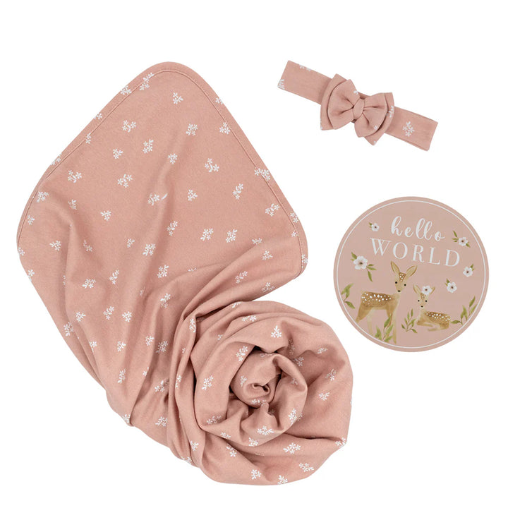 Living Textiles Hello World Gift Set - Dusty Rose Sophia’s Garden