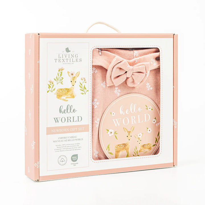 Living Textiles Hello World Gift Set - Dusty Rose Sophia’s Garden