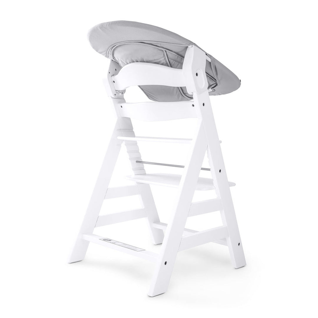 EX DISPLAY Hauck Alpha+ Wooden Highchair & Bouncer - White/Grey