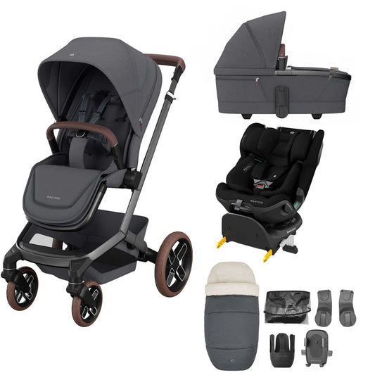 Maxi-Cosi Fame 9 Piece Bundle with Emerald 360 Pro Bundle - Twillic Graphite