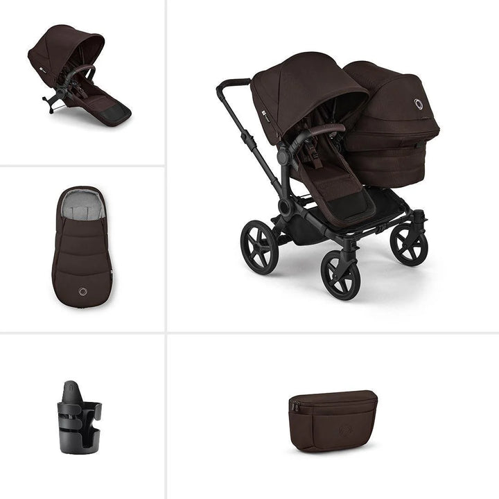 Bugaboo Donkey 6 Double Essential Stroller Bundle - Cocoa Brown