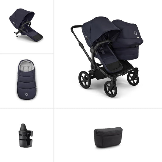 Bugaboo Donkey 6 Double Essential Stroller Bundle - Deep Indigo