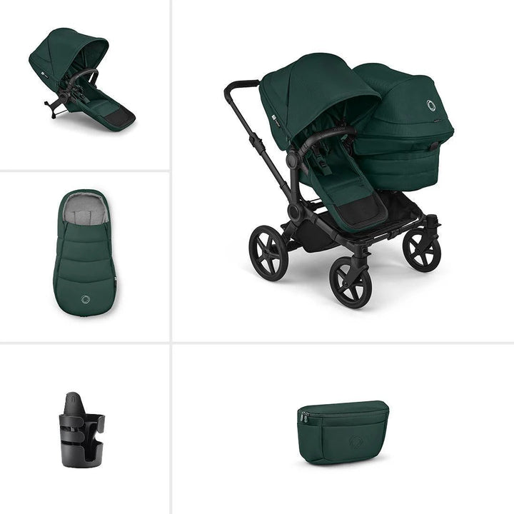 Bugaboo Donkey 6 Double Essential Stroller Bundle - Fern Green