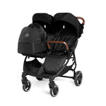 Ickle Bubba Venus Prime Twin Double Stroller Including Carrycot - Black/Tan