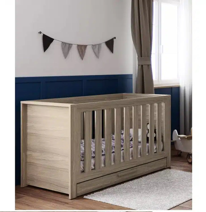 Little Acorns Ellesmere Cot Bed with Underdrawer – Grey/Ash