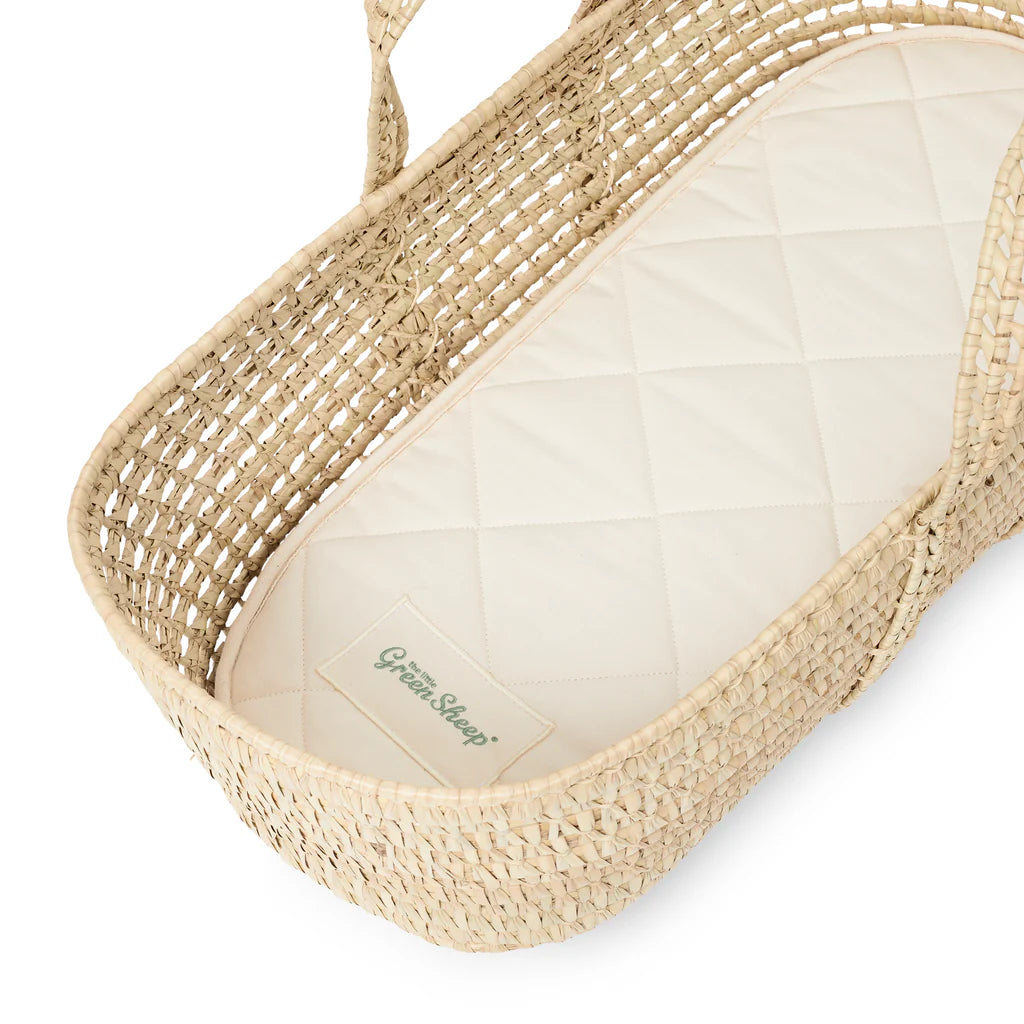 The Little Green Sheep Natural Moses Basket Mattress to fit Mamas & Papas Small Moses 30x66.5cm
