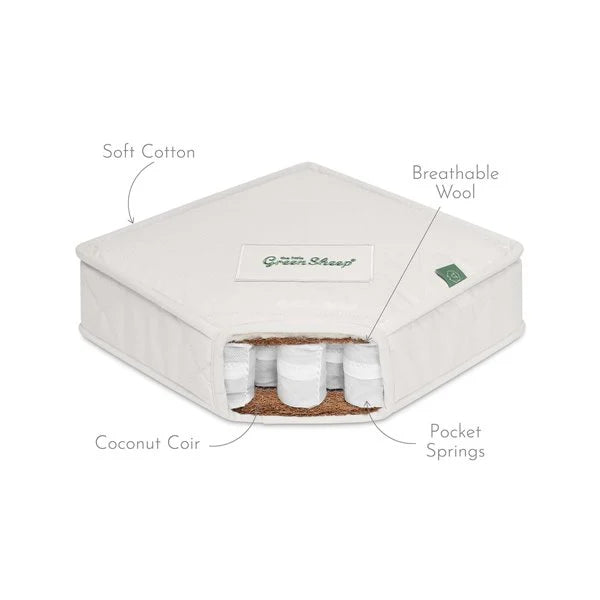The Little Green Sheep Natural Pocket Sprung Cot Bed Mattress 70x140cm