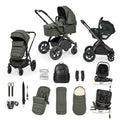 Ickle Bubba Stomp Luxe Elements Edition 16 Piece Pram & Radial Spin Car Seat Bundle - Forest