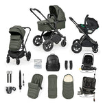 Ickle Bubba Stomp Luxe Elements Edition 16 Piece Pram & Radial Spin Car Seat Bundle - Forest