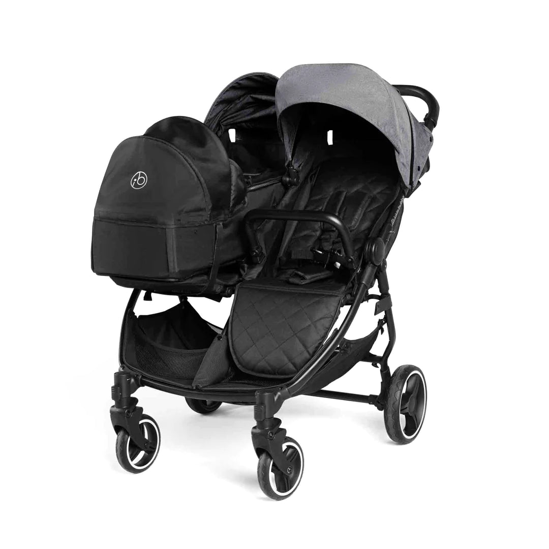 Ickle Bubba Venus Prime Twin Double Stroller Including Carrycot - Space Grey