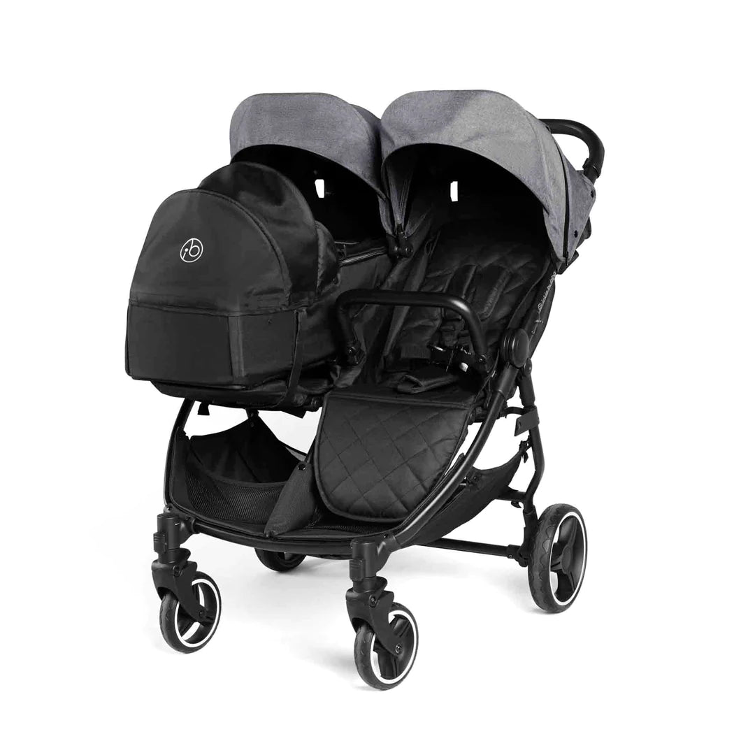 Ickle Bubba Venus Prime Twin Double Stroller Including Carrycot - Space Grey