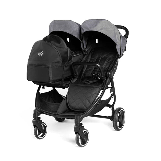 Ickle Bubba Venus Prime Twin Double Stroller Including Carrycot - Space Grey