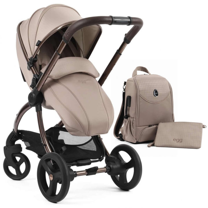 egg 3 Stroller + Luxury Seat Liner & Backpack - Houndstooth Almond