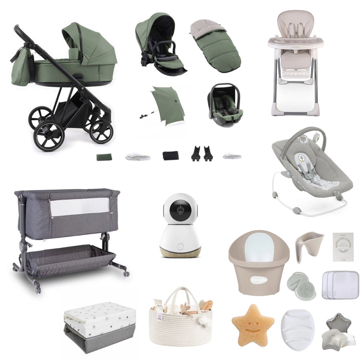 Babystyle Prestige Vogue Classic 12 Piece Travel System + Huge Home Bundle - Eden