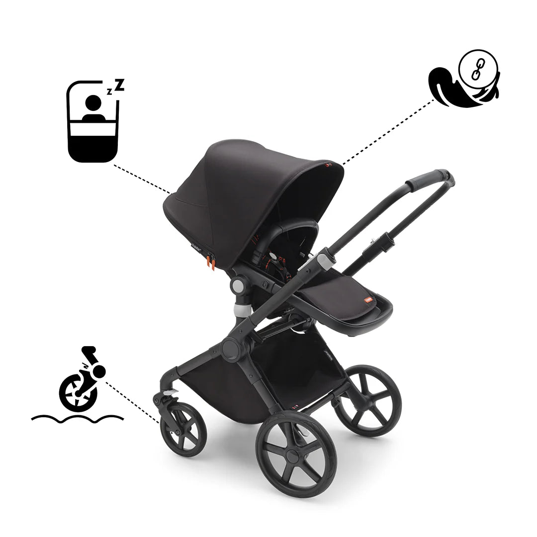 Bugaboo Fox Cub Complete Pushchair + Carrycot - Midnight Black