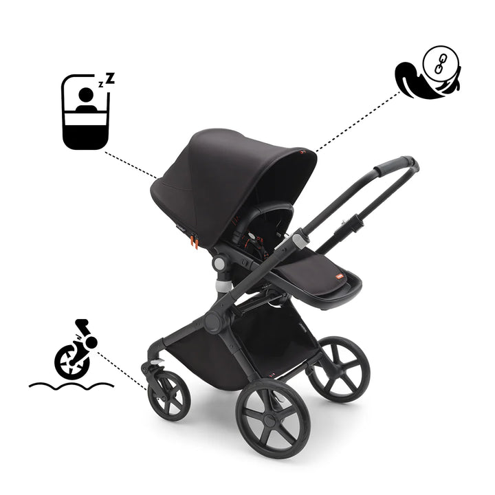 Bugaboo Fox Cub Complete Pushchair + Carrycot - Midnight Black