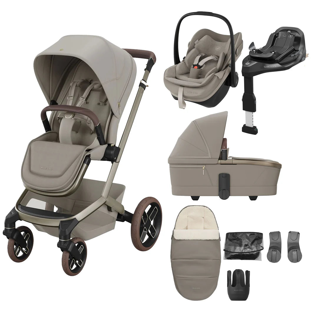 Maxi-Cosi Fame 8 Piece Pebble Slide Pro Premium Travel System Bundle – Sapphire Sand