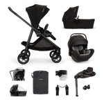 Nuna SWIV, ARRA Flex + BASE Curv Travel System Bundle - Caviar