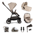 Nuna TRIV Next, LYTL Carrycot, ARRA Flex + Base Curve Travel System - Biscotti
