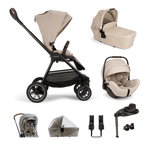 Nuna TRIV Next, LYTL Carrycot, ARRA Flex + Base Curve Travel System - Biscotti