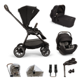 Nuna TRIV Next, LYTL Carrycot, ARRA Flex + Base Curve Travel System - Caviar
