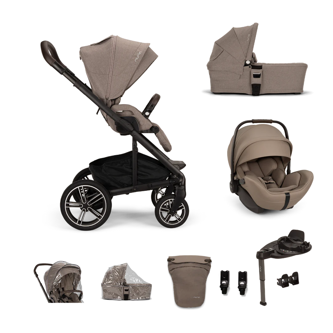 Nuna MIXX next, Arra Flex + Base Curv Travel System bundle - Cedar
