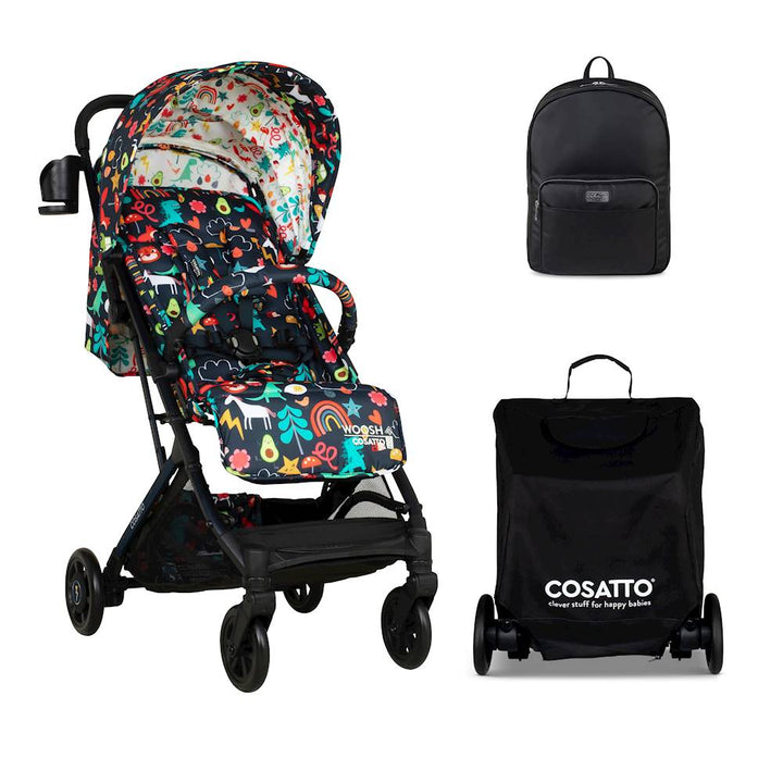 Cosatto Woosh 4 Stroller Summer Bundle Inc Travel Bag & Ultimate Changing Backpack - Cosatto Carnival