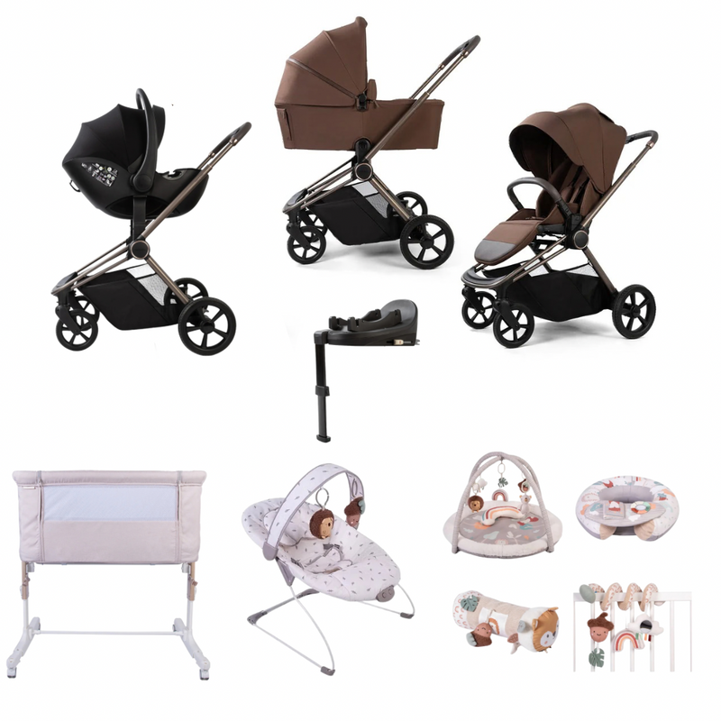 Redkite Push Me Cruise Complete Essentials Baby Bundle Inc Spin Base - Chestnut