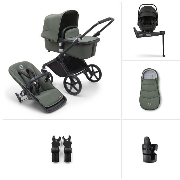 Bugaboo Fox Cub Otter & Base Ultimate Bundle - Forest Green