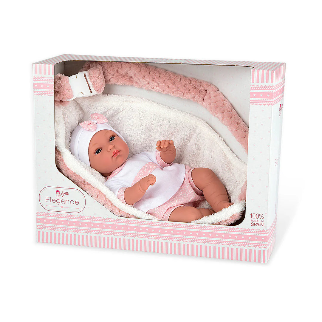 ARIAS 33CM REBORN ELEGANCE DOLL WITH CRYING FUNCTION & BABY CARRIER