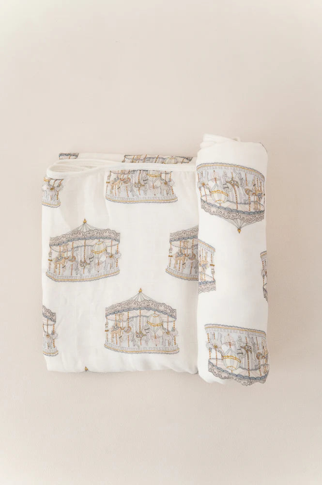 The Gilded Bird Carousel Bamboo Baby Blanket